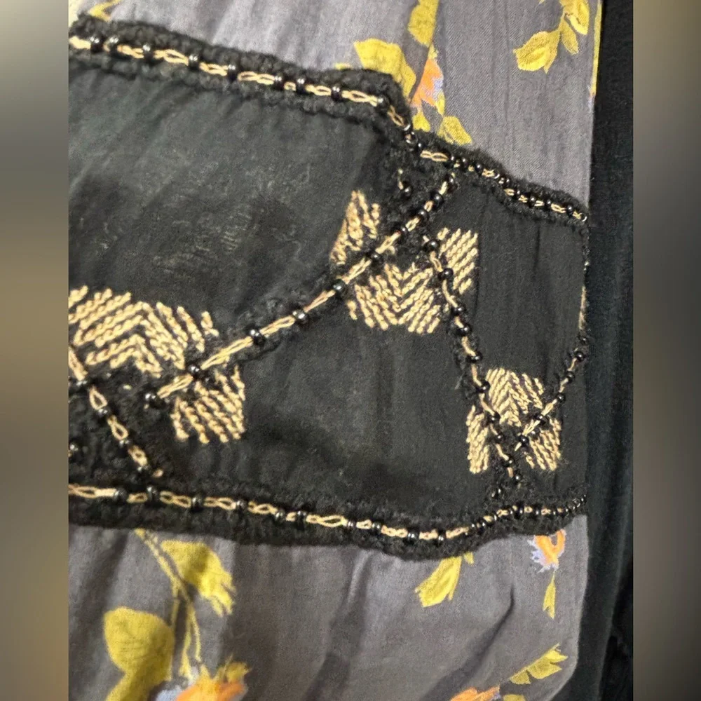 Free People Boho dress, black with light orange details - Picture 4 of 7